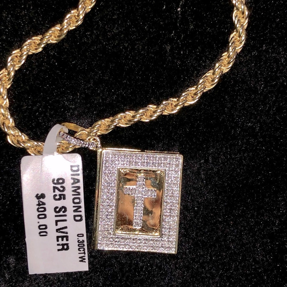Custom Real Diamond Cross Pendant Huge Sale Not CZ